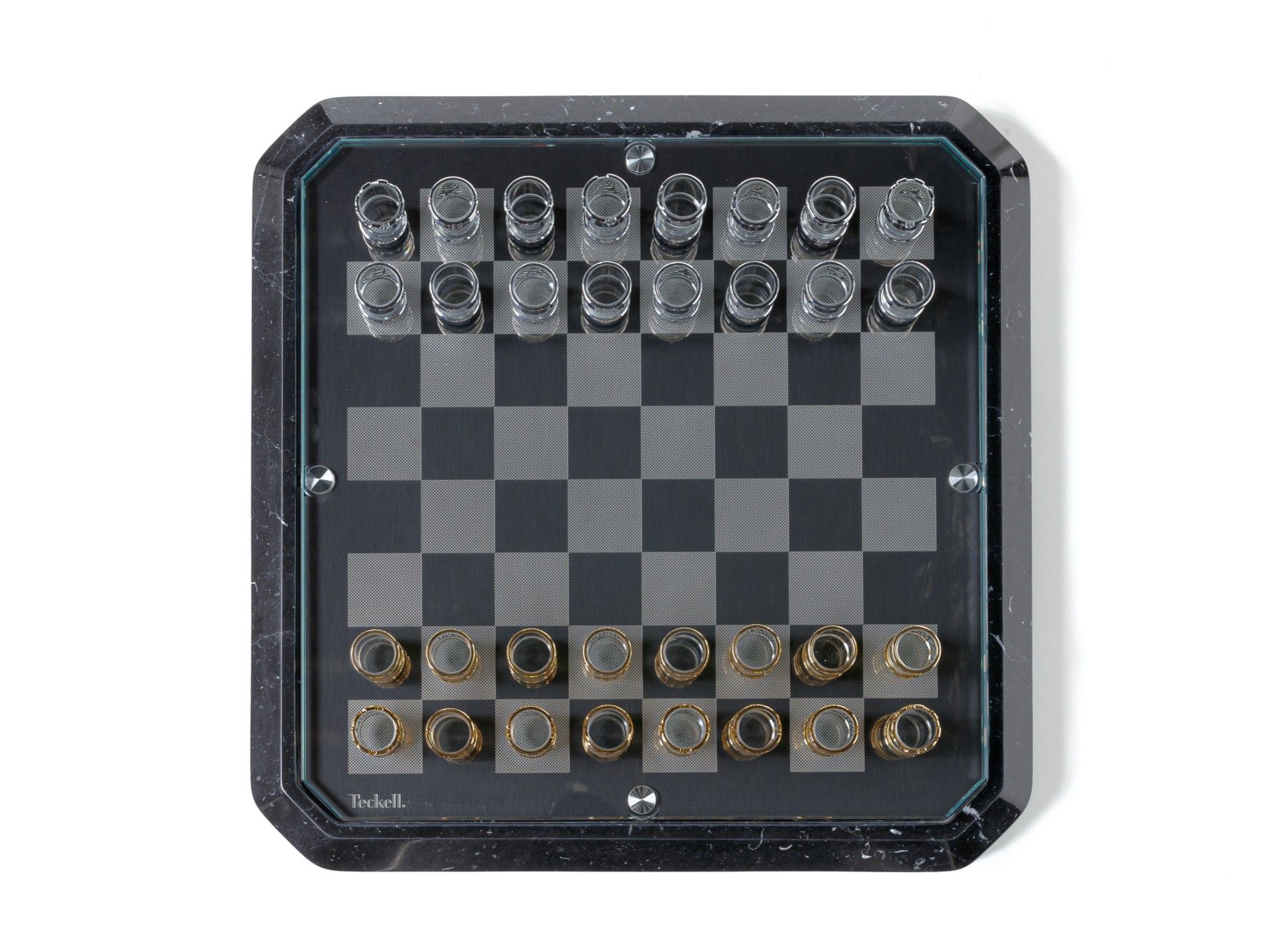 Шахматная доска из черного мрамора Marquina и закаленного стекла Teckell STRATEGO ARCH-00031393 - Вид №1