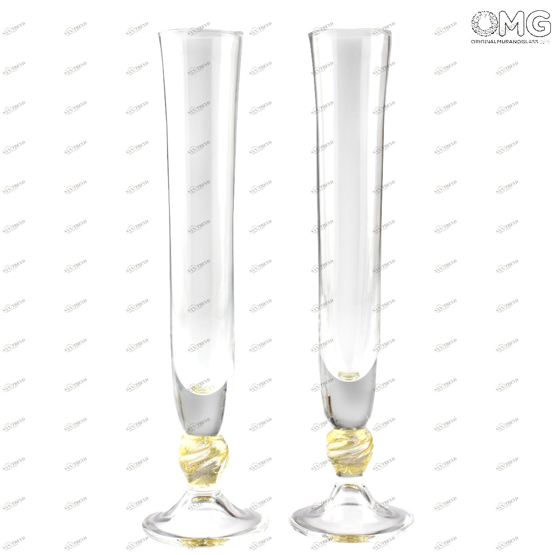 925 ORIGINALMURANOGLASS 2 бокала-флюте цвета шампанского Flute Champagne - муранское стекло OMG 6 см 