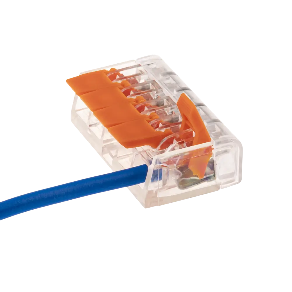 84746787 Клеммы соединительные монтажные с рычажком Duwi СМК 223-415 5-проводные 4мм² прозрачные 20 шт 26749 2 STLM-1112360  - Вид №6