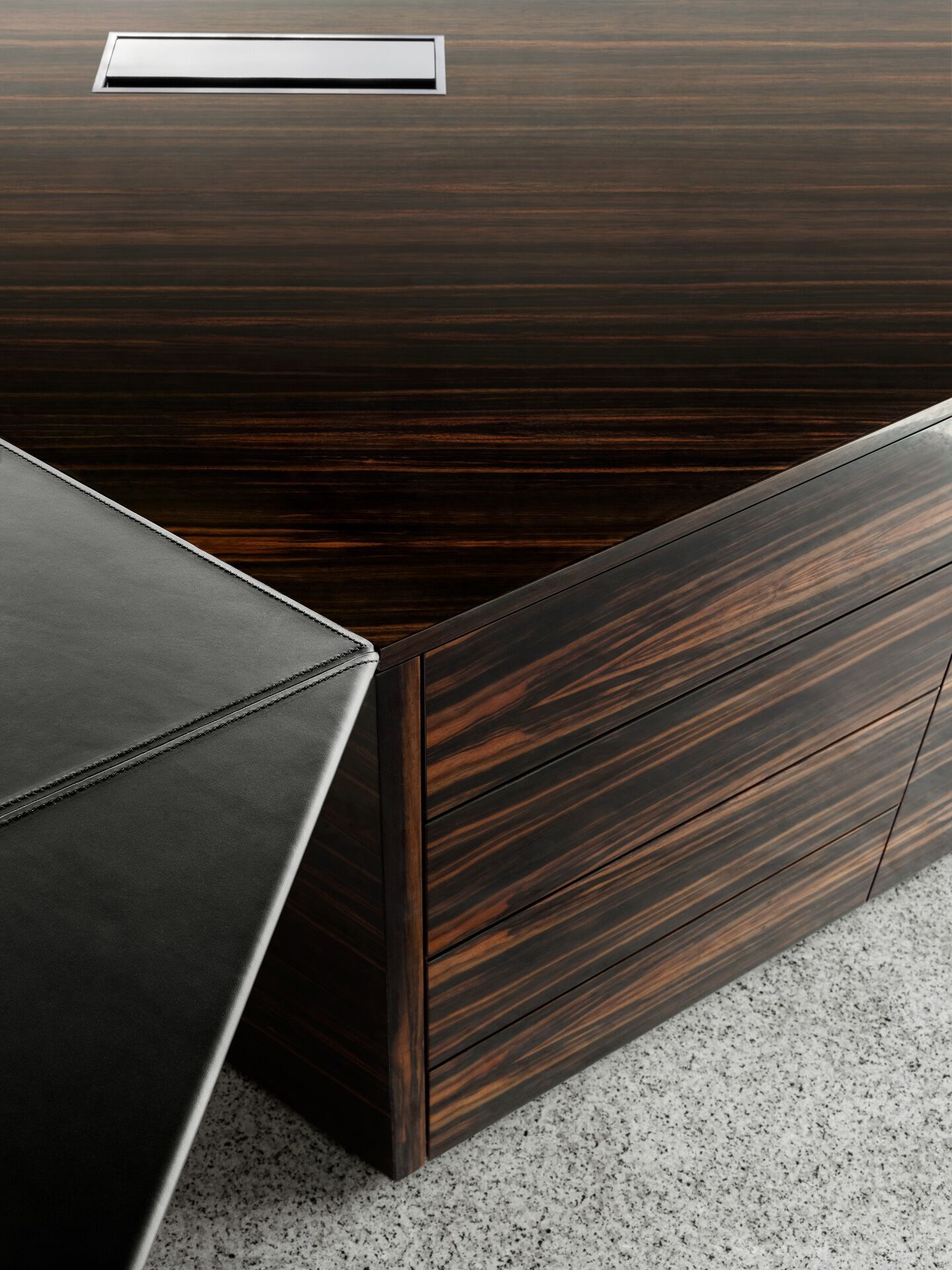 Деревянный и кожаный угловой исполнительный стол i 4 Mariani Евклидово ARCH-00069663 - Вид №4