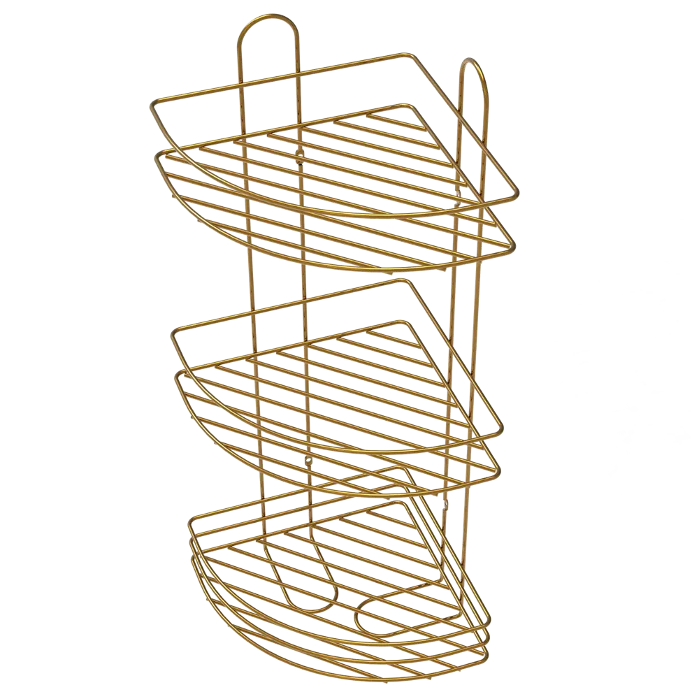 Полка для ванной Lemer Nil трехъярусная 23x23 см металл цвет золото STLM-2198963 - Вид №2