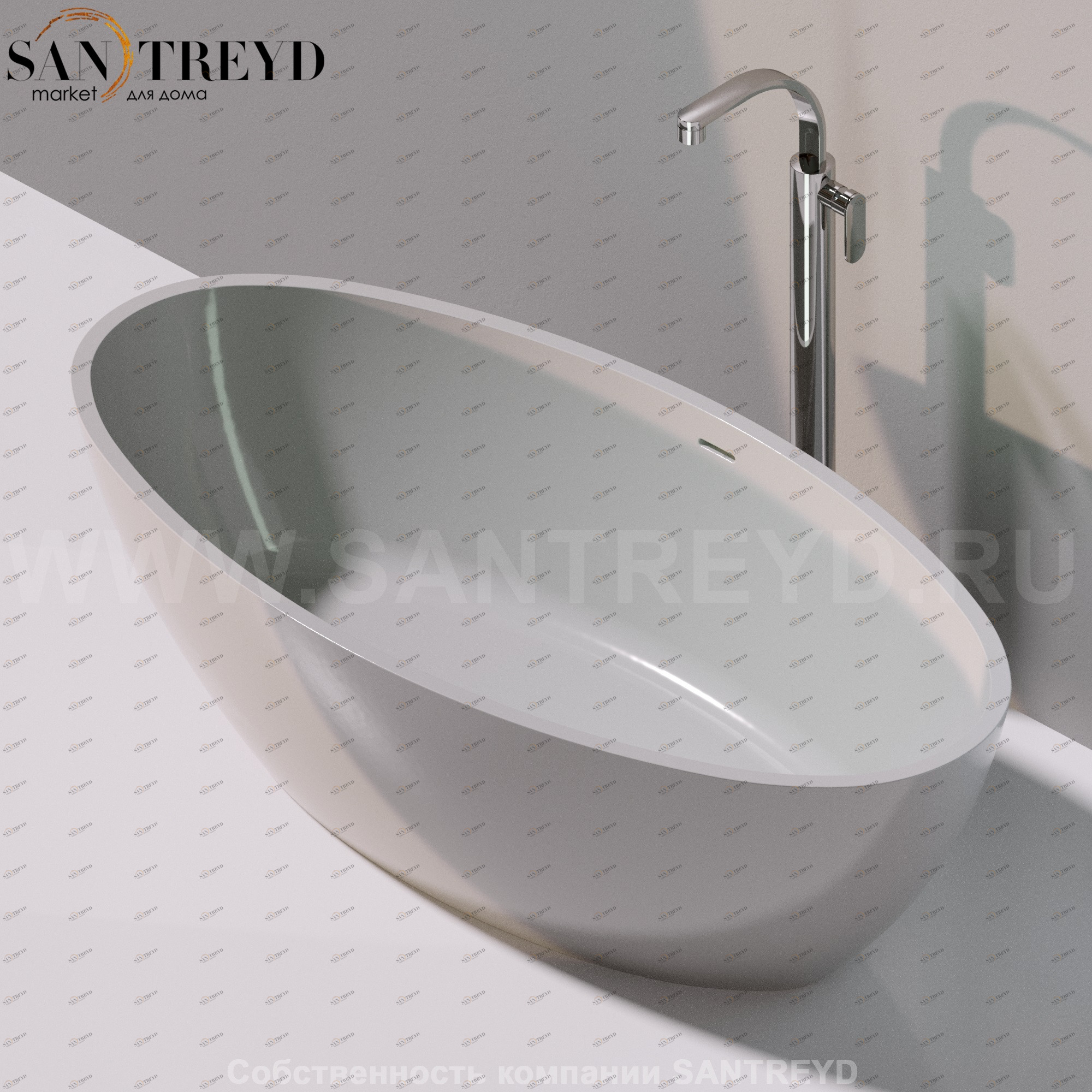 Flaminia APP Ванна свободностоящая 165 см серая AP165V.7047 Ceramica Flaminia AP165V7047