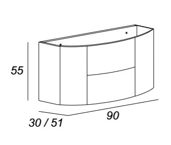 Мебель для ванной CEZARES EDEN 91 Grigio talpa opaco - Вид №3