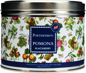 10615124 Portmeirion Свеча в жестяной банке с крышкой с 3 фитил. Portmeirion "Помона.Ежевика" 13см Воск