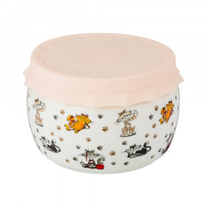 359-576 Посуда фарфоровая БАНКА С СИЛИКОНОВОЙ КРЫШКОЙ "ВЕСЕЛЫЕ ДРУЗЬЯ"12 1000 мл Lefard