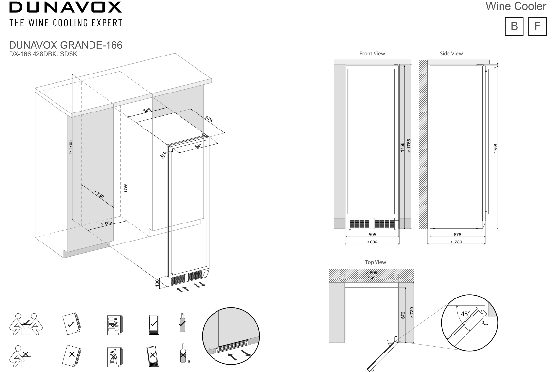 9179749 Винный шкаф Dunavox DX-166.428SDSK серебристый STDN-0131739 - Вид №3