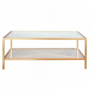 Журнальный столик стеклянный золотой 120 см "Монро" FOR MISS  264014 Золото;прозрачный