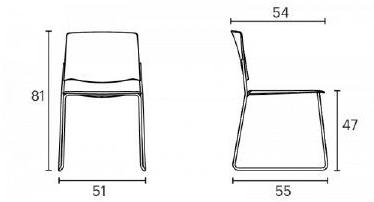ENEA Стул из полипропилена, штабелируемый салазками Ema sun-id-1372132 - Вид №11