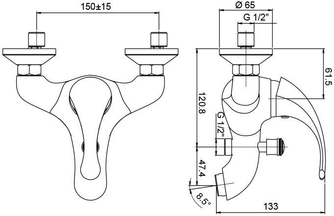 Paini Fiori F2CR111LMKM смеситель для ванны - Вид №2