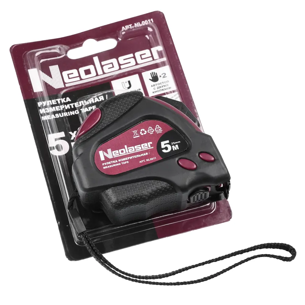 Рулетка Neolaser NL0011 с автоблокировкой и крючком True-Zero 5м 89430807 STLM-1575030 - Вид №6