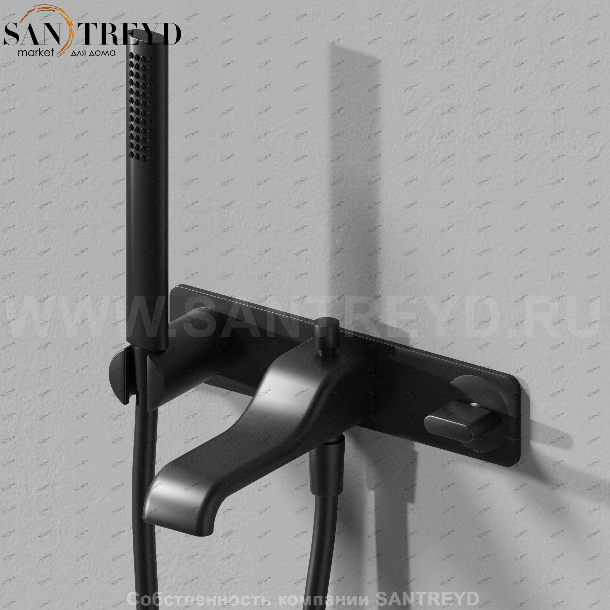 Flaminia NOKE Ручной душ со смесителем для ванны черный NK3290 Ceramica Flaminia