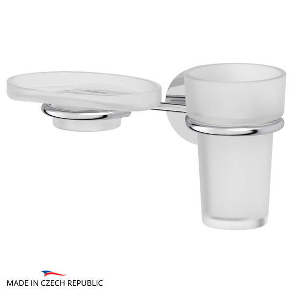 Держатель с матовыми мыльницей и стаканом Ellux ELEGANCE ELE 008-C02 sun-id-561294 - Вид №1