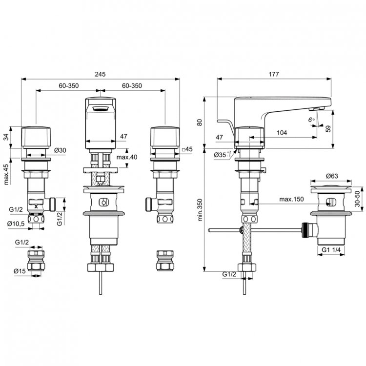 BD243AA Смеситель для раковины Ideal Standard CERAPLAN  - Вид №3