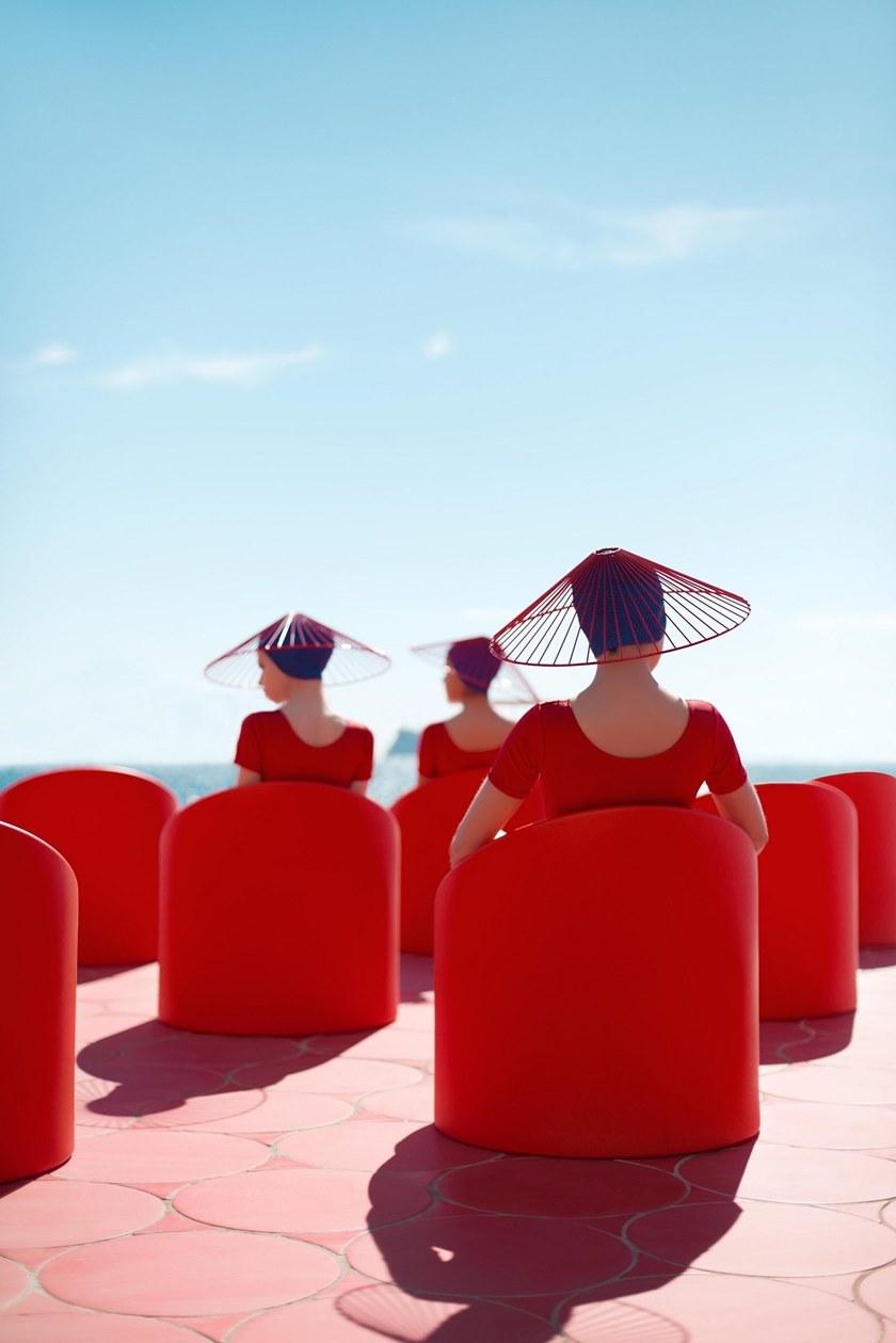 Diabla Круглый садовый столик из полиэтилена Lipstick sun-id-1508418 - Вид №5