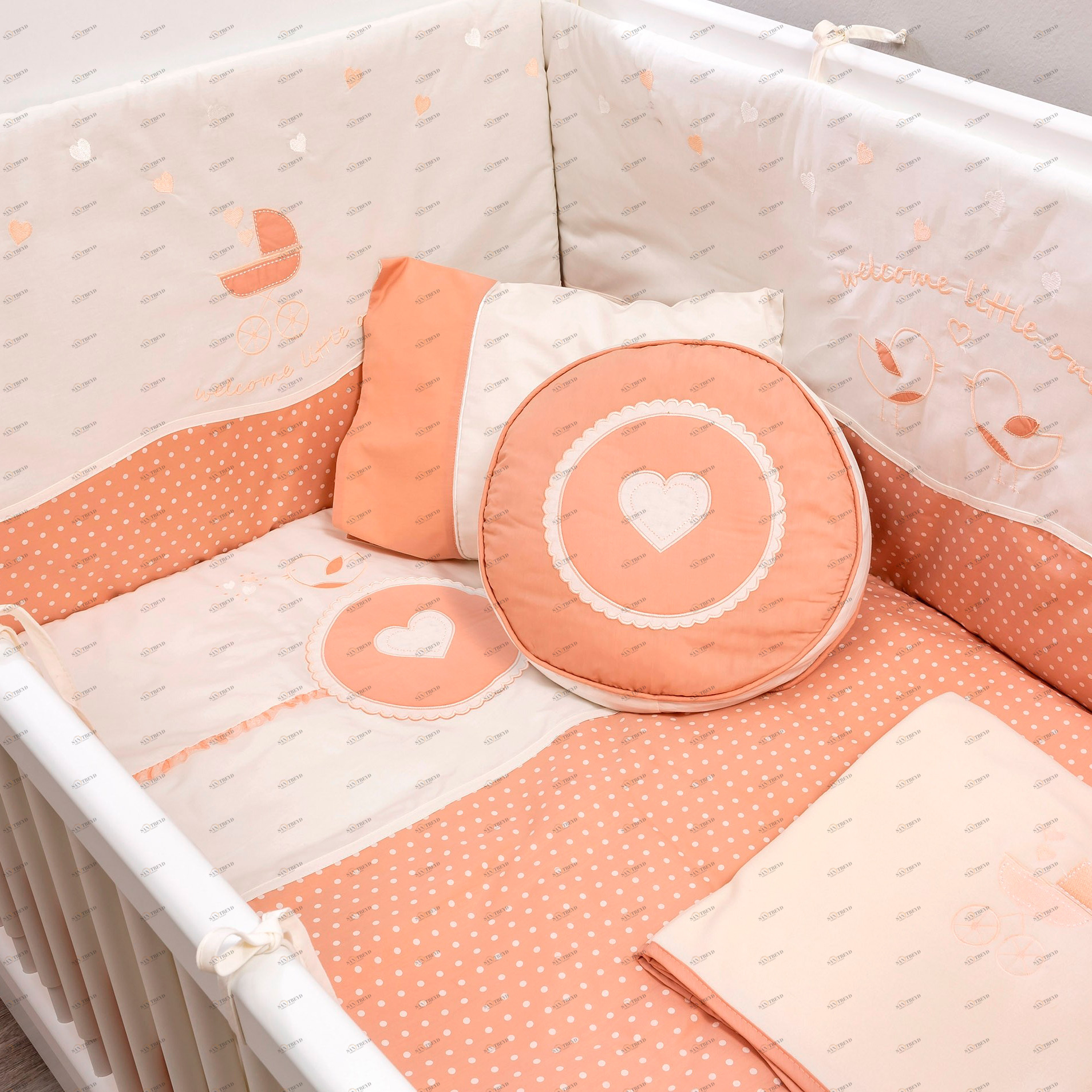 Комплект детского постельного белья для кроватки 80х130 см бежевый Romantic CILEK ROMANTIC BABY 00-3832517 Бежевый Santreyd 