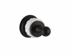 065575.000.84 Крючок для халата с белым фарфором Матовый черный