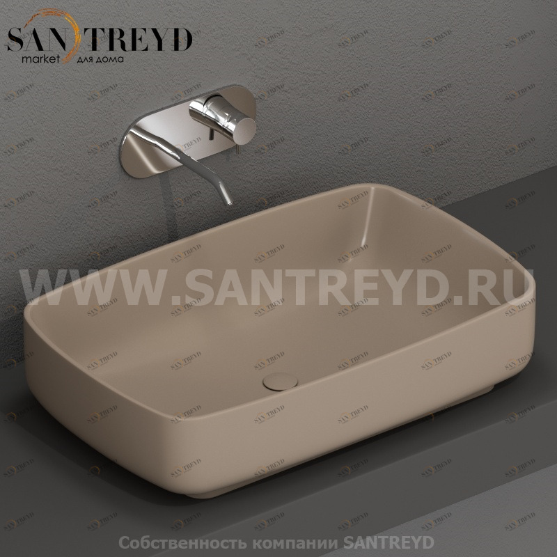 514181 Накладная раковина на столешницу  прямоугольная Kerasan Tribeca