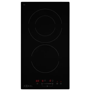 Стеклокерамическая варочная панель Zugel ZEH293B 29x5.2x52 см 2 конфорки цвет черный