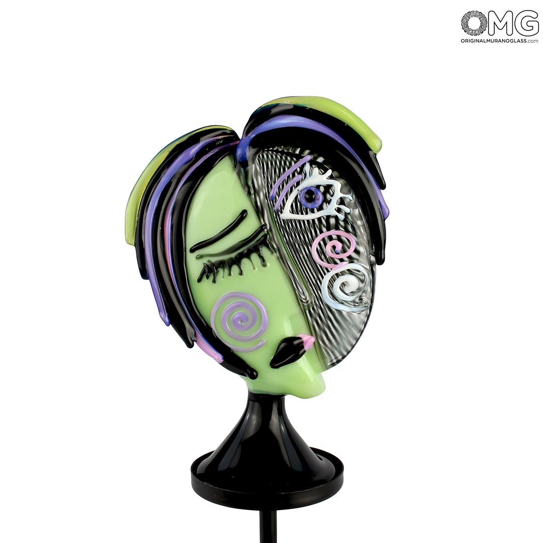 4417 ORIGINALMURANOGLASS Статуэтка в стиле Пикассо - зелёная - муранское стекло OMG 3 см PICASSO - Вид №1