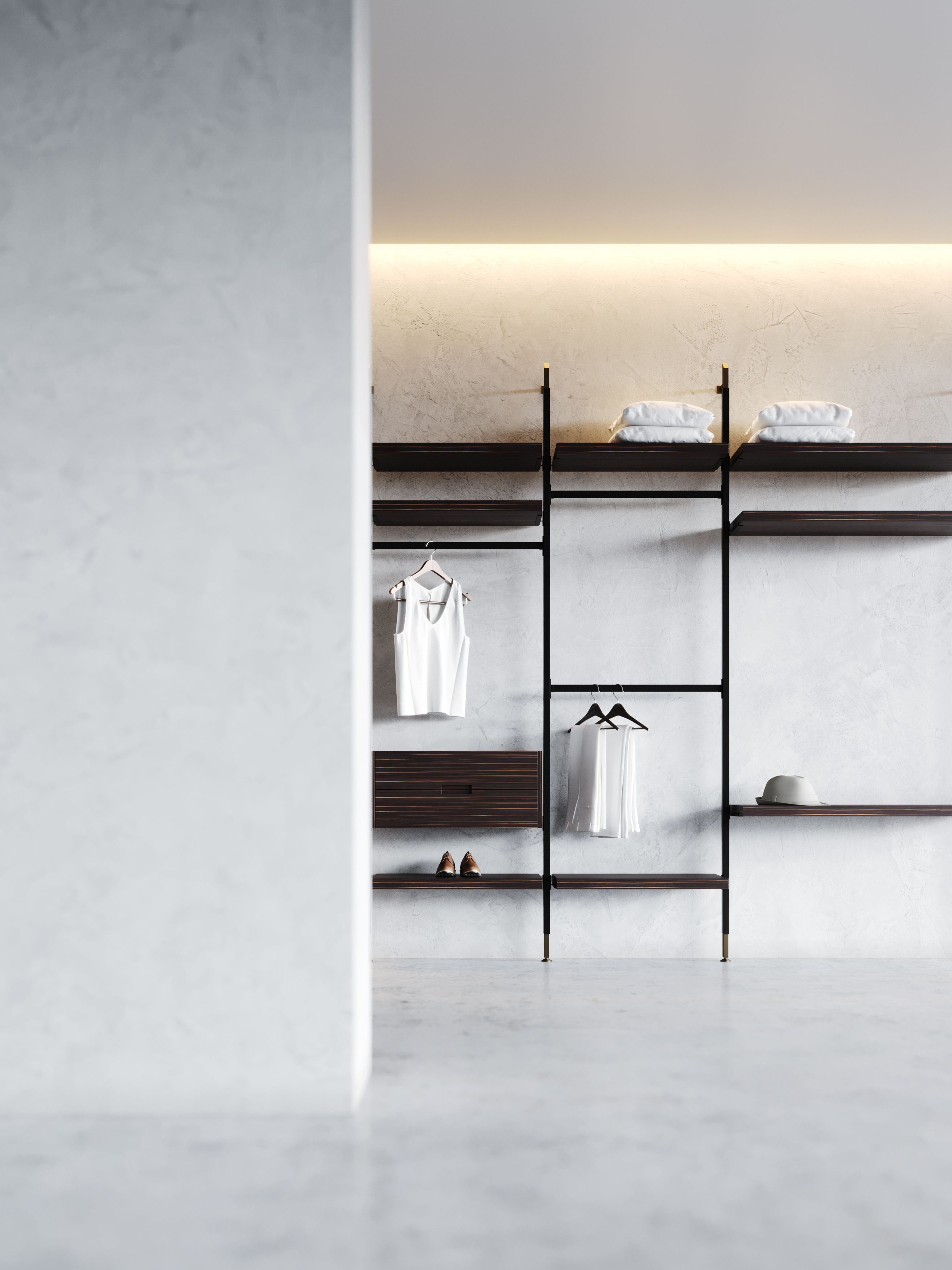 Модульная гардеробная из грецкого ореха Stylish Club His &amp ARCH-00046681 - Вид №2