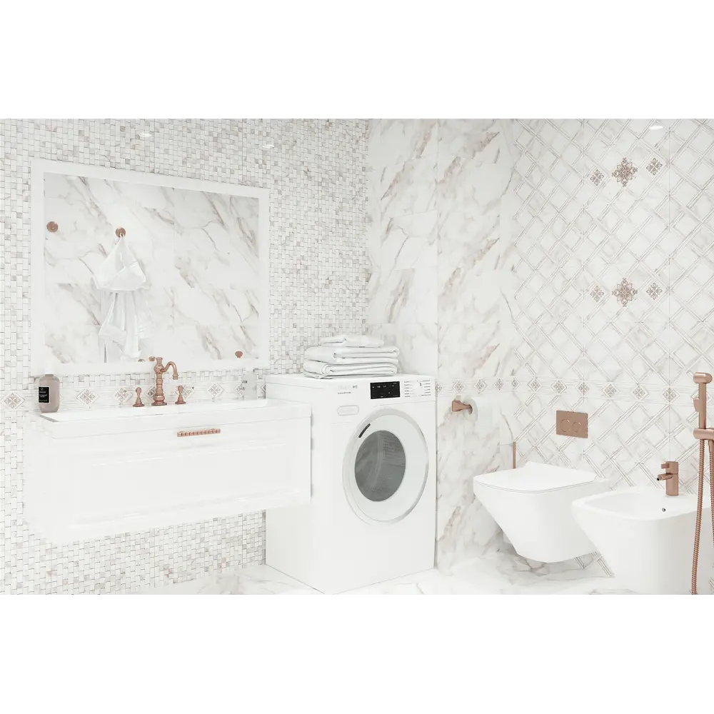 Бордюр настенный Calacatta Gold 7.5x40 см мрамор цвет бежевый 82719259 STLM-2176822 Santreyd - Вид №3