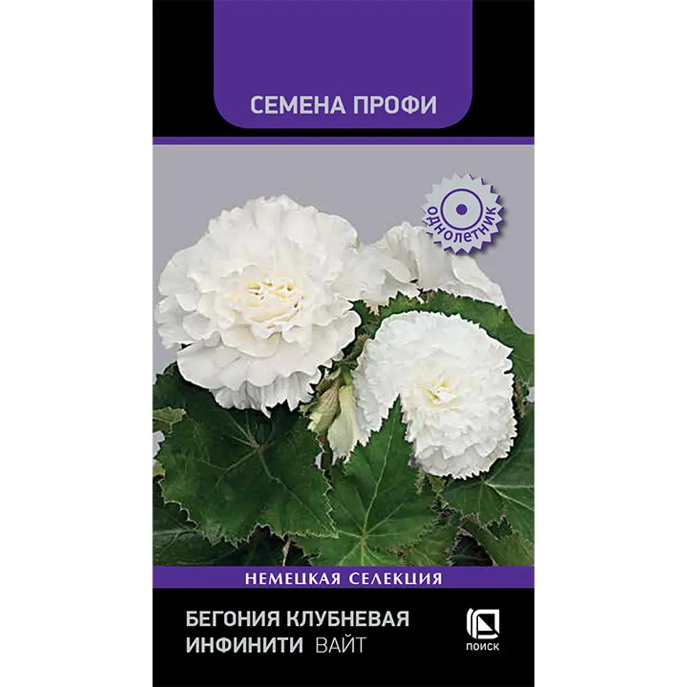 Бегония клубневая ПОИСК Инфинити Вайт - махровая красота для сада и балкона 89401287 STLM-1572446