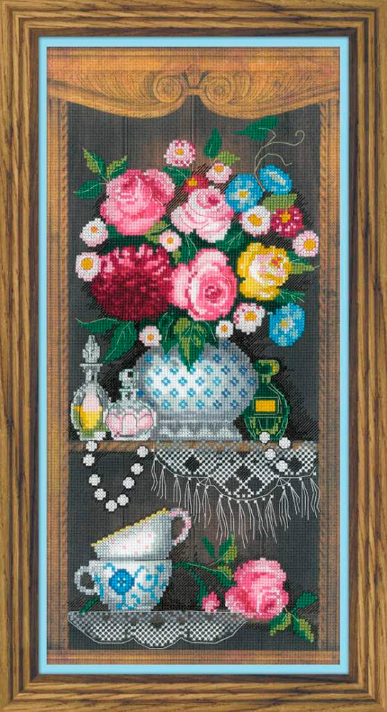 0079 РТ Набор для вышивания Уютный уголок 19 х 40 см RIOLIS Частичная вышивка 