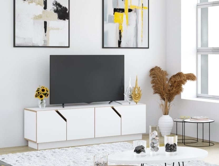 Низкий березовый ТВ-шкаф с распашными дверцами Radis Лабиринт ARCH-00048882 - Вид №8