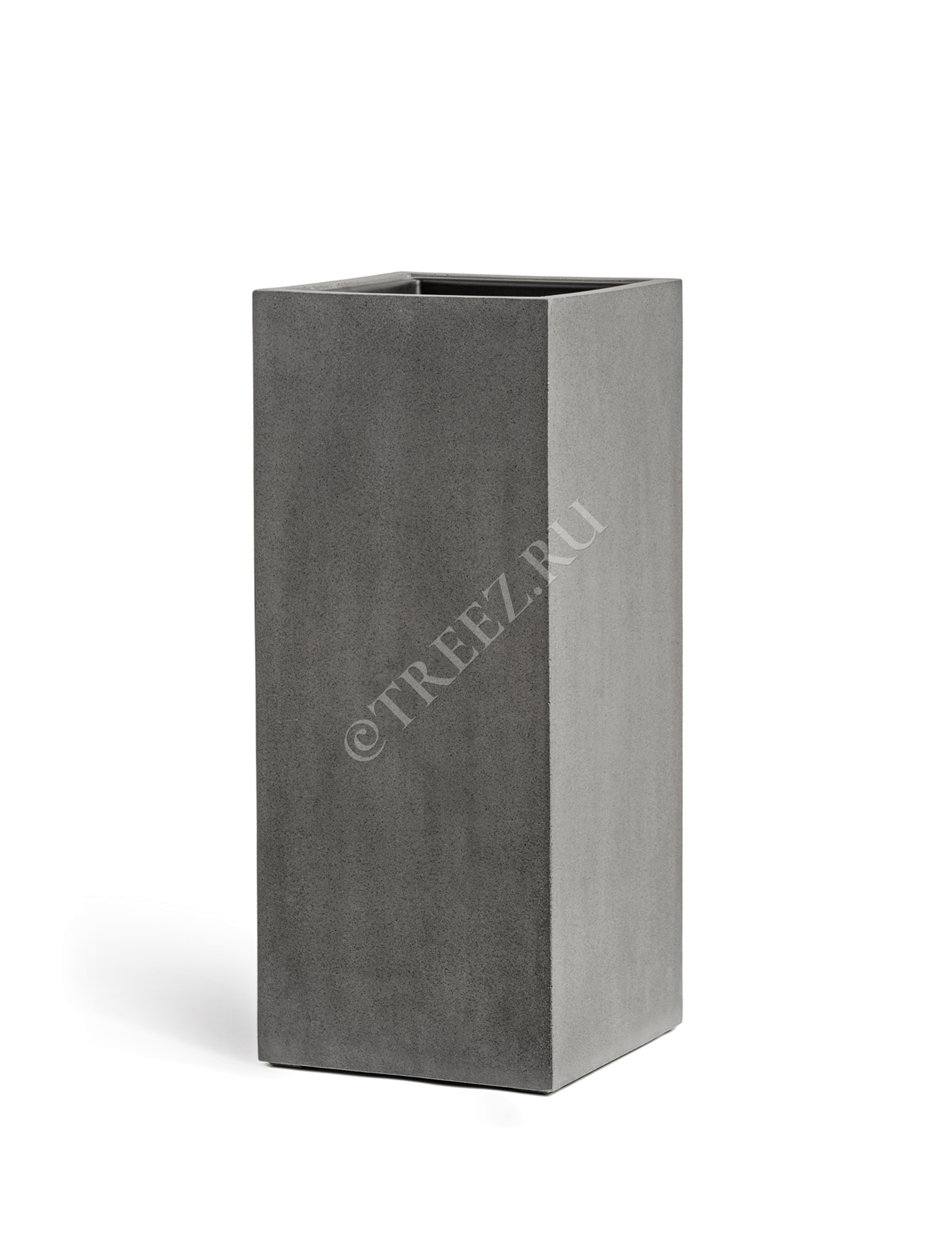 41.3317-02-010-GR-97 Кашпо  Effectory - серия Beton - Высокий куб - Тёмно-серый бетон Цветочная коллекция  - Вид №2