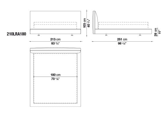Двуспальная кровать из ткани B&B Italia ARCH-00050364 - Вид №4