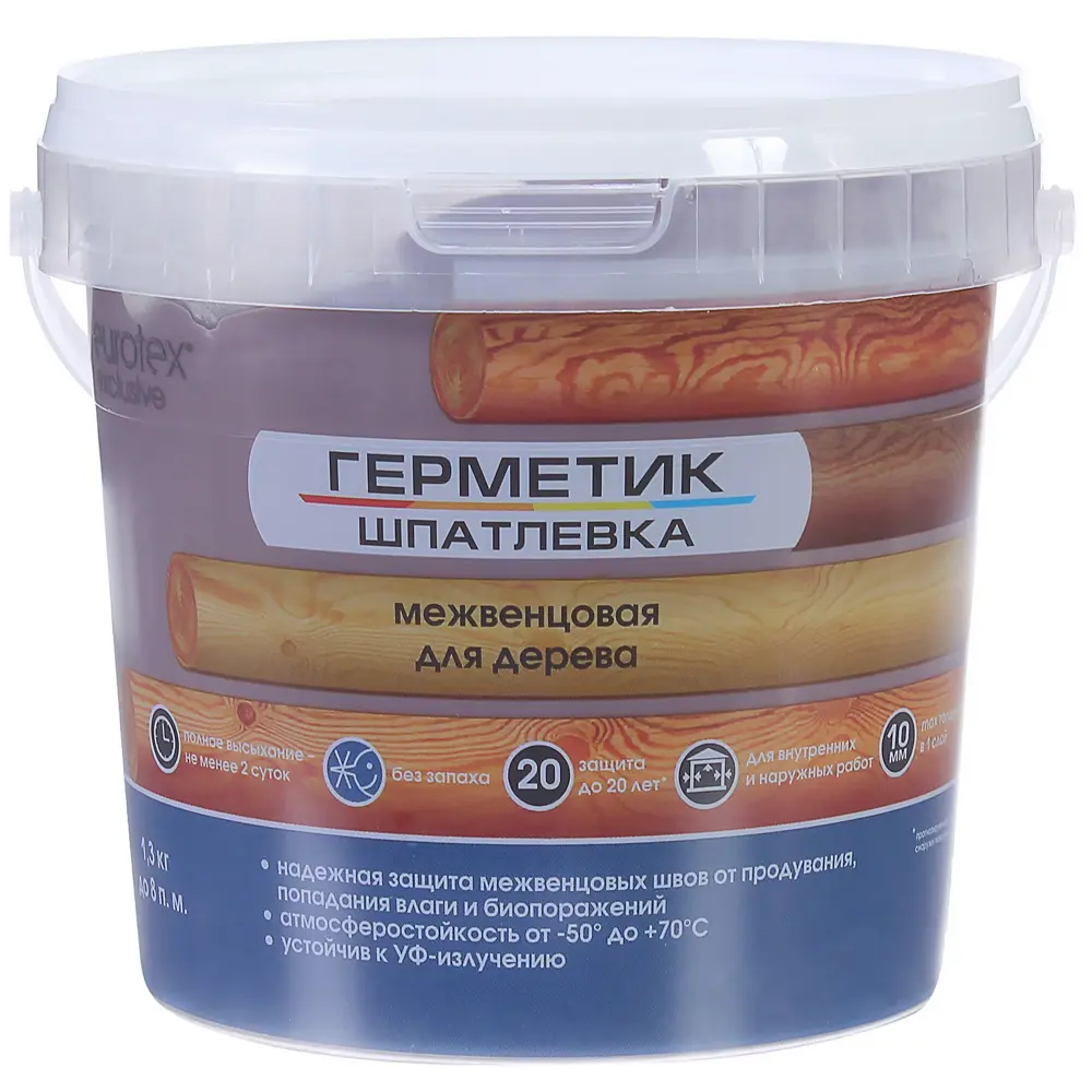 Герметик-шпатлевка для дерева шовный межвенцовый Eurotex Exclusive цвет венге 1.3 кг 81949818 STLM-2028191 
