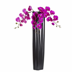 Ваза керамическая 17х17х82 GARDA DECOR ДИЗАЙНЕРСКИЕ 033925 Черный