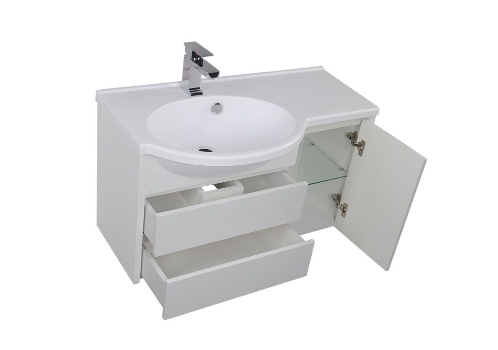 Тумба под раковину Aquanet Лайн 90 L белый sun-id-275376 - Вид №3