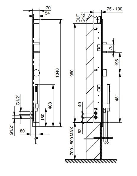 Смеситель для душа с ручным душем ABOUTWATER АК/25 ARCH-00038875 - Вид №2