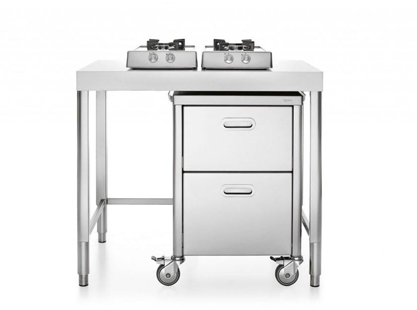 ALPES-INOX Отдельностоящий кухонный модуль из нержавеющей стали для варочной панели Liberi in cucina sun-id-1354322 - Вид №3