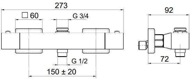 Remer Rubinetterie Термостатический смеситель для душа Q-elegance St 31 l, st 32 l - Вид №3