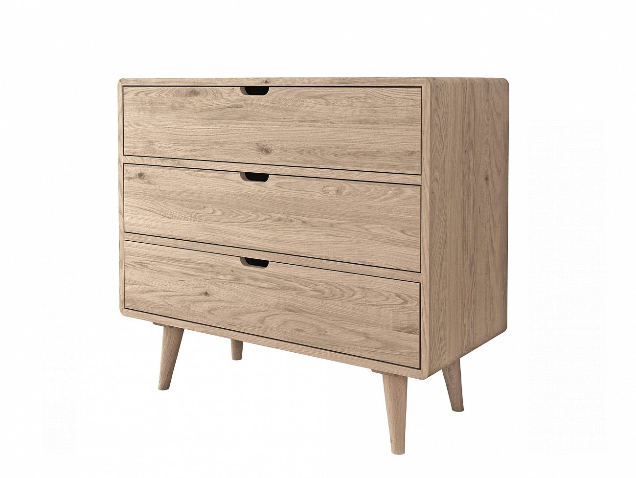 Комод деревянный с 3 ящиками бежевый N1 Jackson FURNITERA ДИЗАЙНЕРСКИЕ 120324 Бежевый;дуб сонома  - Вид №1