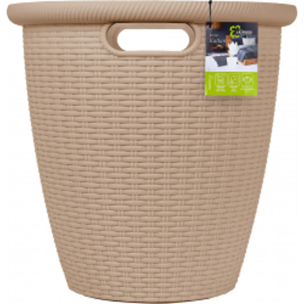 Кашпо Ingreen Rattan ø26.5 h27.5 см v6 л пластик молочный шоколад STLM-2061574 - Вид №1