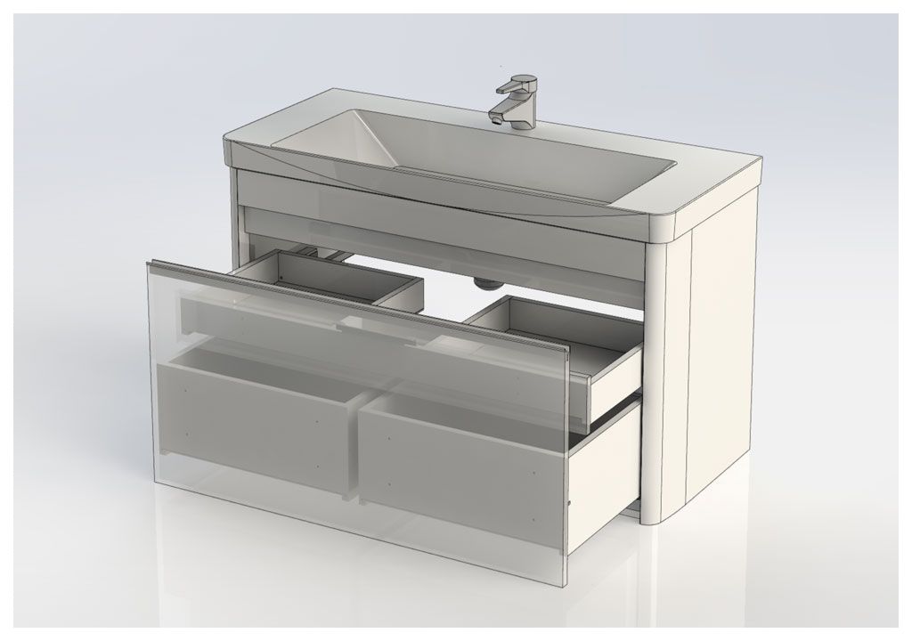 Тумба с раковиной Aquanet Вилора 105 белый 0019987200182313 - Вид №4