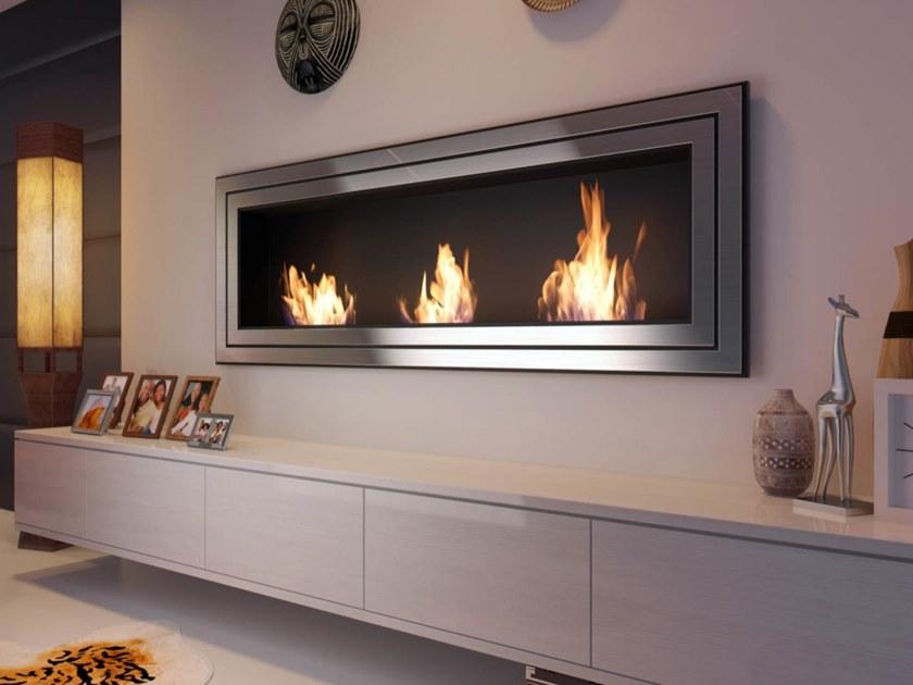 Kratki Встроенный камин из стали и биоэтанольного стекла на стене sun-id-1379934 - Вид №6