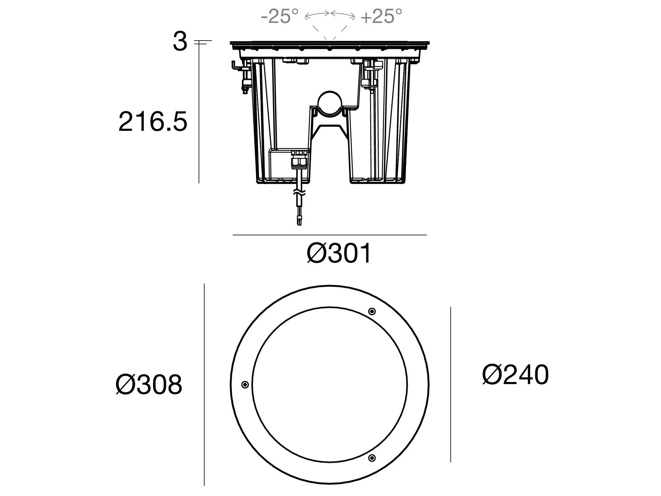 Встраиваемый алюминиевый поворотный наружный прожектор Linea Light Group Suelo ARCH-00083058 - Вид №2