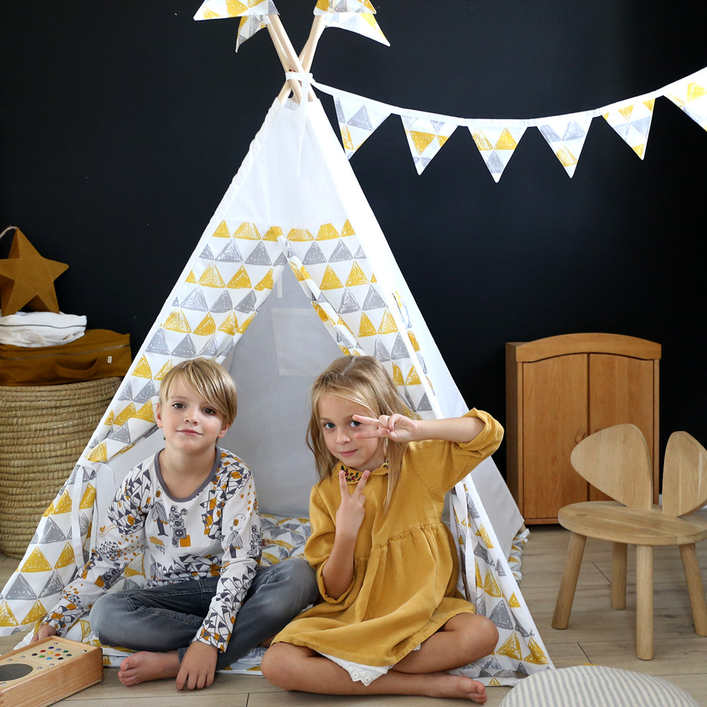 Вигвам Triangles с окном,карманом и флажками VAMVIGVAM TRIANGLES 281926 Желтый;серый Santreyd  - Вид №4