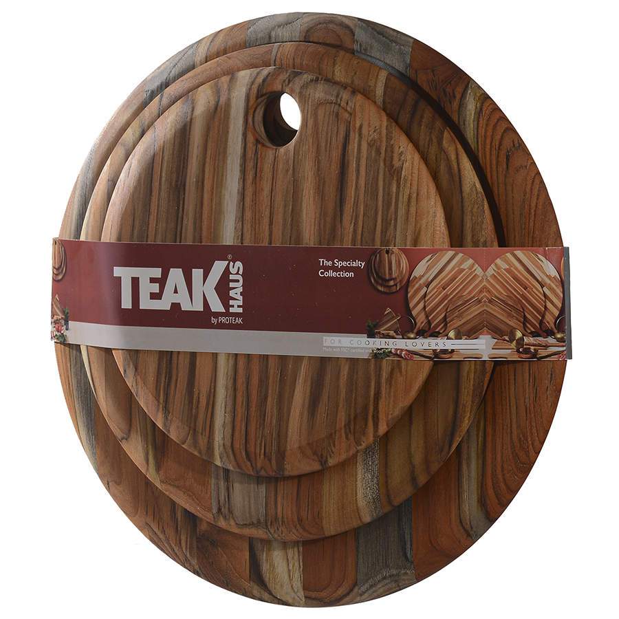 TH908 Набор из 3 круглых сервировочных досок specialty 38 см TEAKHAUS  - Вид №13