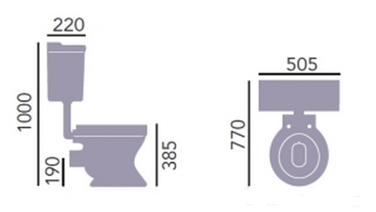01A20004/01A200041/01A200911/01A200921 Унитаз Heritage Dorchester Santreyd - Вид №1