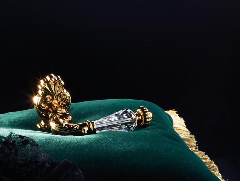LINEA CALI' Ручка дверная из латуни в классическом стиле с кристаллами swarovski® Ninfa crystal sun-id-1508986 - Вид №1