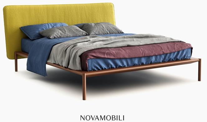 Novamobili Двуспальная кровать из ткани с мягким изголовьем sun-id-1391694 - Вид №4