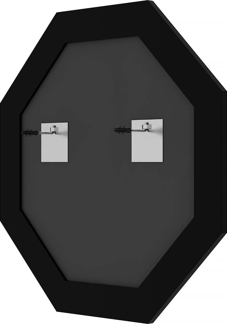 BY 3967 Зеркало в багетной раме - виньетка состаренное серебро 56 mm EVOFORM Octagon - Вид №1
