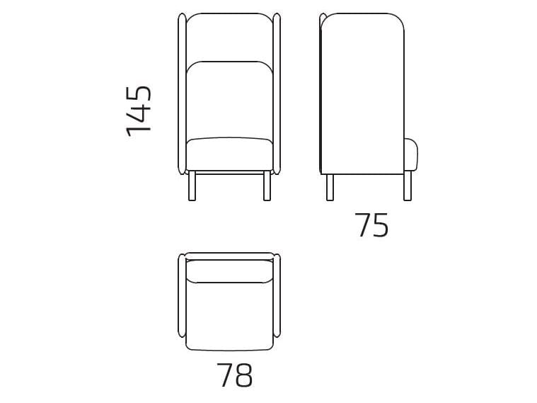 Кресло из ткани с огнестойкой обивкой и высокой спинкой Intuit by Softrend август ARCH-00113926 - Вид №6