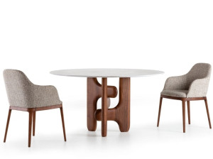 Круглый стол с твердой деревянной основой