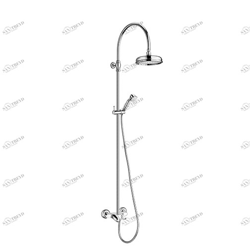 CRIAE409 Внешний смеситель для душа с поворотной стойкой, регулируемым верхним душем с защитой от извести, гибким шлангом и ручным душем с защитой от накипи со скользящей штангой Cristina Rubinetterie 